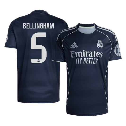 BELLINGHAM #5 Men's Real Madrid 2025/26 Away Soccer Jersey Premium product view 1