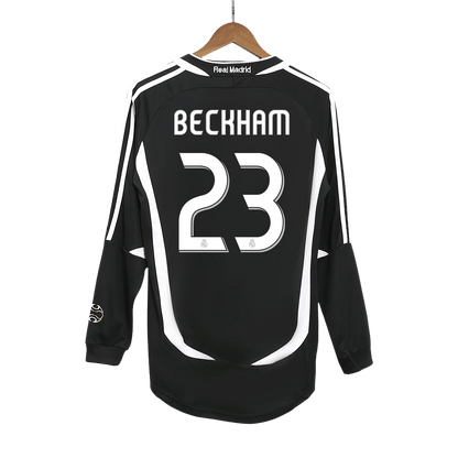 Retro BECKHAM #23 Men's Real Madrid 2006/07 Away Long Sleeve Soccer Jersey product view 1
