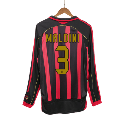 Retro MALDINI #3 Men's AC Milan 2006/07 Home Long Sleeve Soccer Jersey product view 1