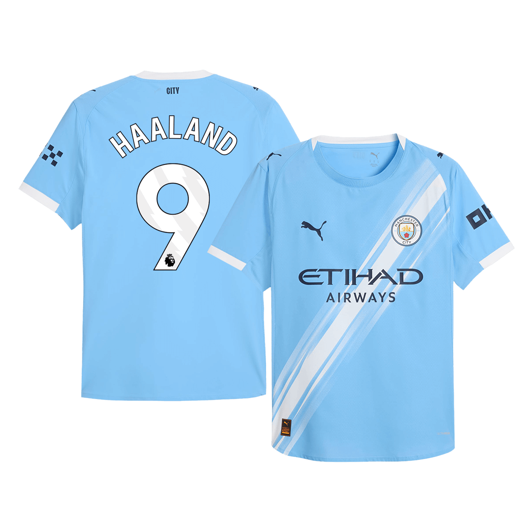 HAALAND #9 Men's Manchester City 2025/26 Player Version Home Soccer Jersey - Slim Fit product view 1