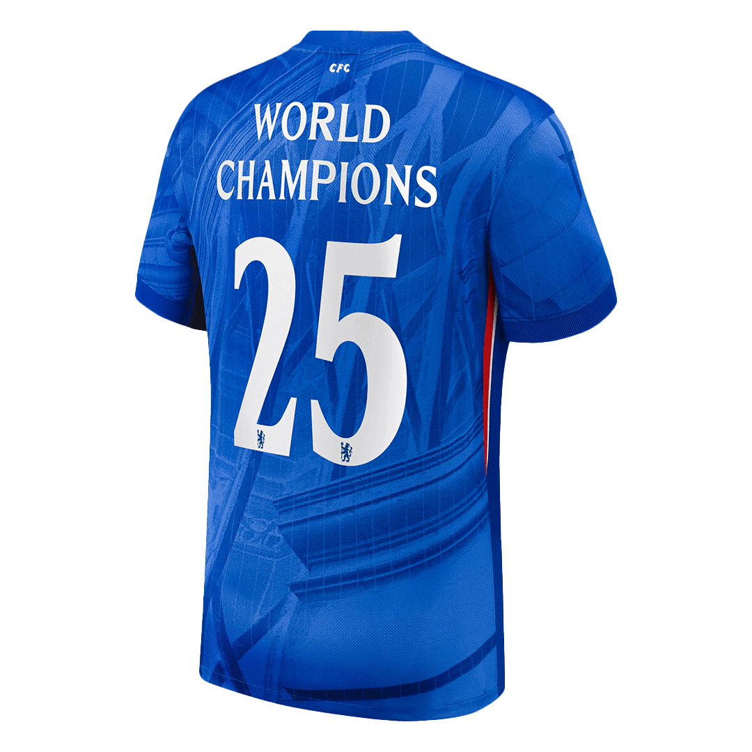 WORLD CHAMPIONS #25 Men's Chelsea 2025/26 Home Soccer Jersey Premium product view 9