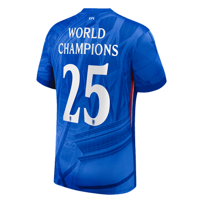 WORLD CHAMPIONS #25 Men's Chelsea 2025/26 Home Soccer Jersey Premium product view 9