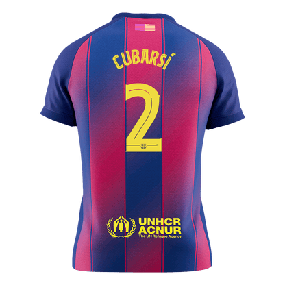 CUBARSÍ #2 Men's Barcelona UCL 2025/26 Home Soccer Jersey Premium product view 9