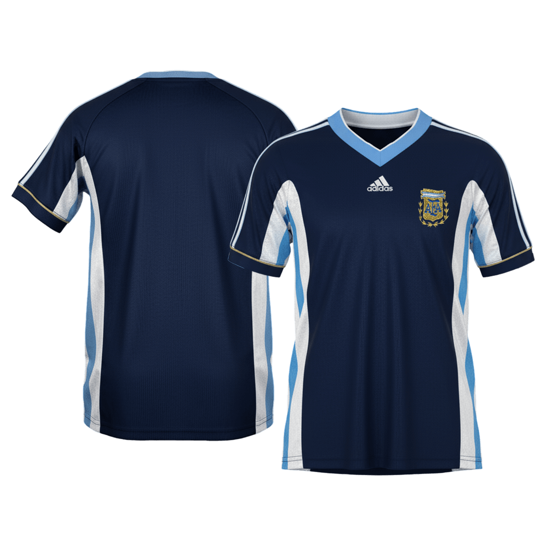 Retro Men's Argentina 1998 Away Soccer Jersey product view 8