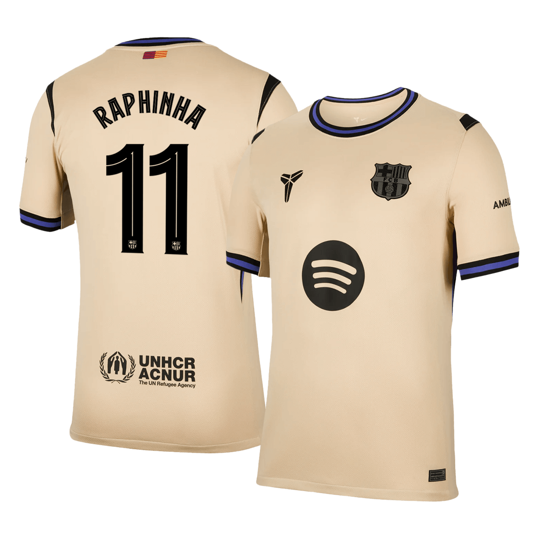 RAPHINHA #11 Men's Barcelona UCL 2025/26 Away Soccer Jersey product view 1