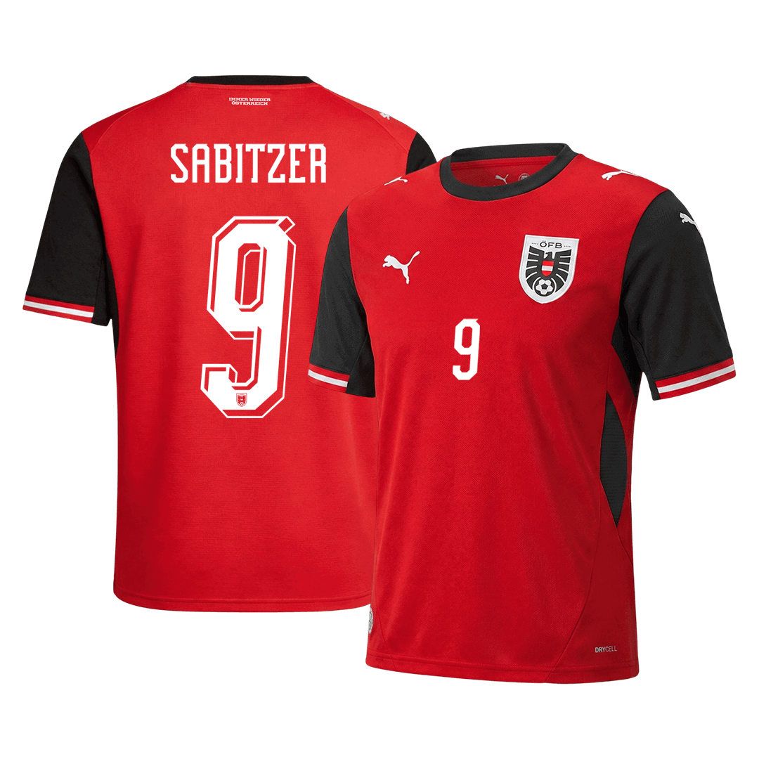 SABITZER #9 Men's Austria World Cup 2026 Home Soccer Jersey product view 1