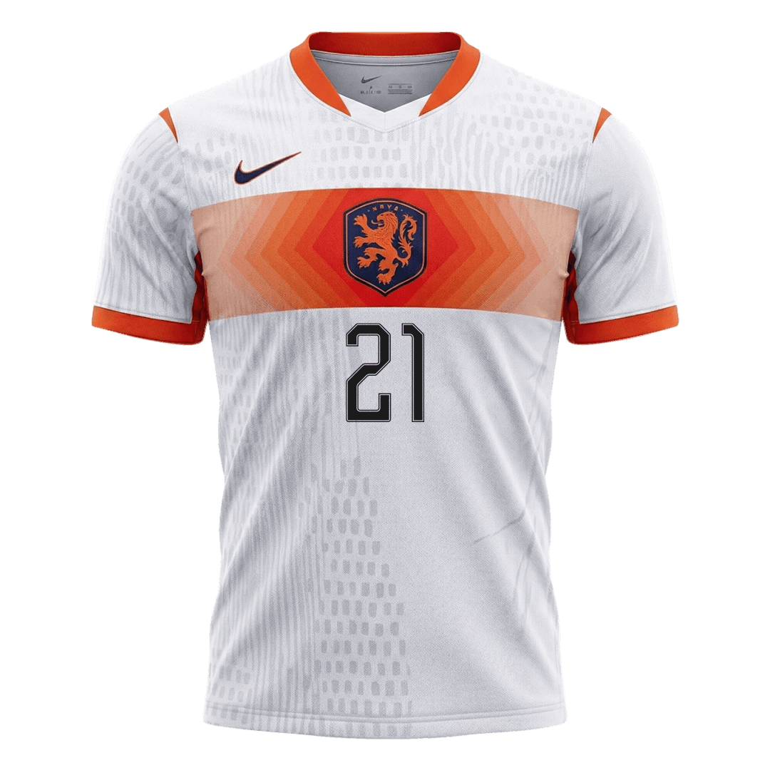 F.DE JONG #21 Men's Netherlands World Cup 2026 Player Version Away Soccer Jersey - Slim Fit product view 7