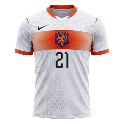 F.DE JONG #21 Men's Netherlands World Cup 2026 Player Version Away Soccer Jersey - Slim Fit product view 7