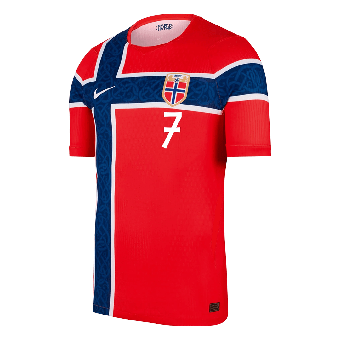 SØRLOTH #7 Men's Norway World Cup 2026 Player Version Home Soccer Jersey - Slim Fit product view 2