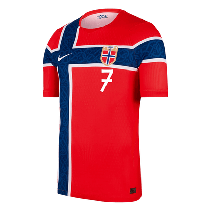 SØRLOTH #7 Men's Norway World Cup 2026 Player Version Home Soccer Jersey - Slim Fit product view 2