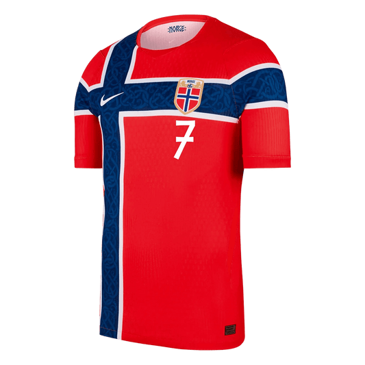 SØRLOTH #7 Men's Norway World Cup 2026 Player Version Home Soccer Jersey - Slim Fit product view 2