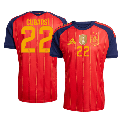 CUBARSÍ #22 Men's Spain World Cup 2026 Player Version Champion Edition Home Soccer Jersey product view 1