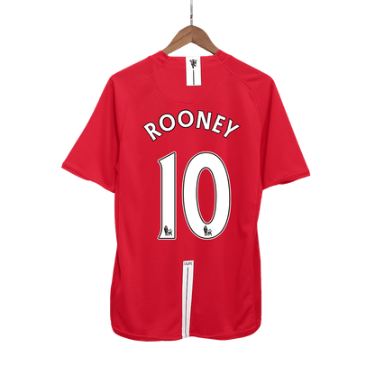 Retro ROONEY #10 Men's Manchester United 2007/08 Home Soccer Jersey product view 1