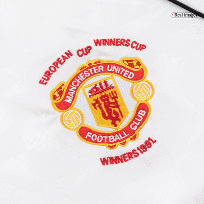 Retro Men's Manchester United 1991 Away Soccer Jersey product view 5