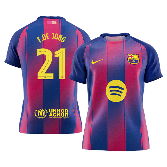 F.DE JONG #21 Men's Barcelona UCL 2025/26 Home Soccer Jersey Premium product view 1
