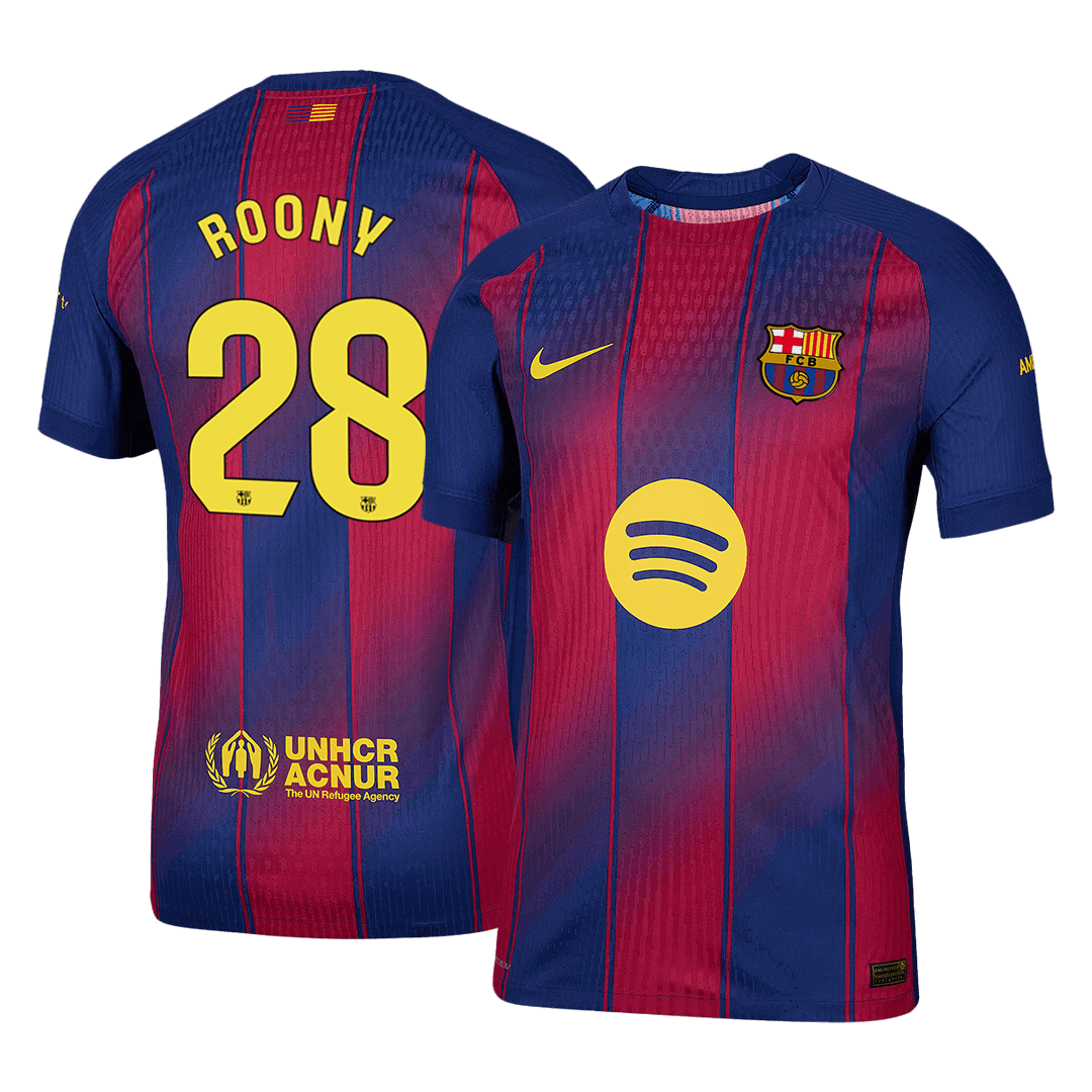 ROONY #28 Men's Barcelona 2025/26 Player Version Home Soccer Jersey - Slim Fit product view 1