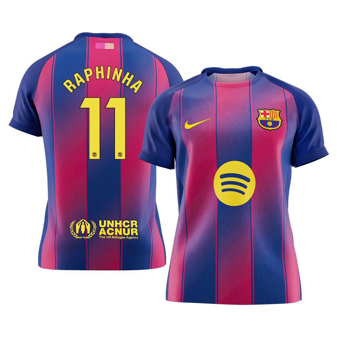RAPHINHA #11 Men's Barcelona 2025/26 Home Soccer Jersey Premium product view 1