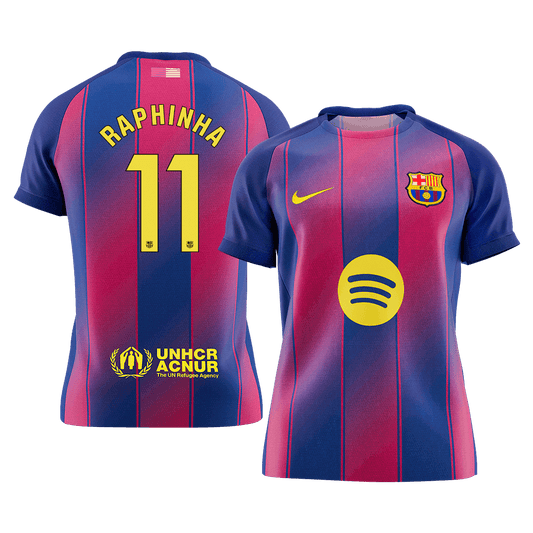 RAPHINHA #11 Men's Barcelona 2025/26 Home Soccer Jersey Premium product view 1