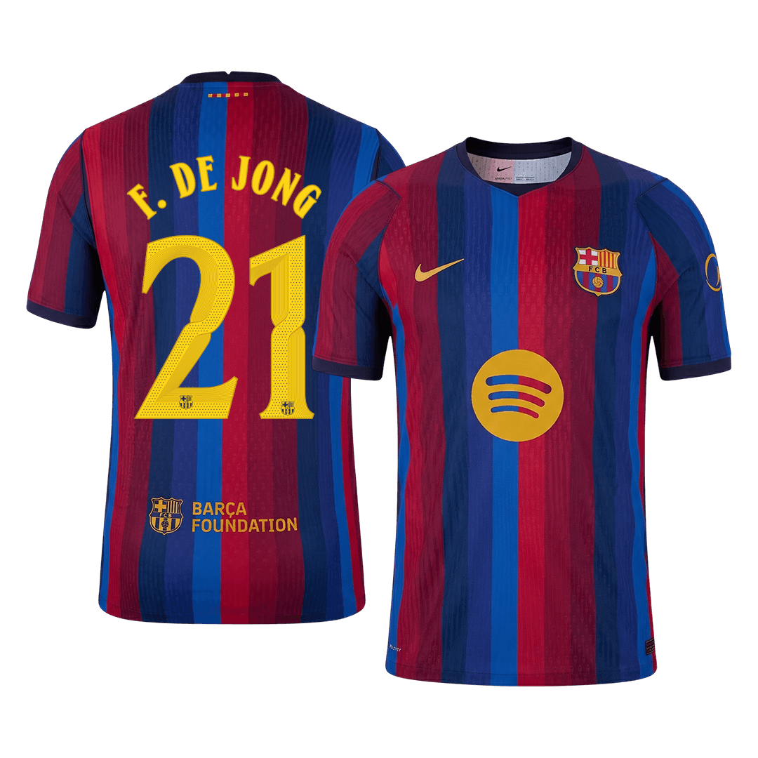 F. DE JONG #21 Men's Barcelona UCL 2026/27 Player Version Home Soccer Jersey product view 1