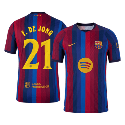 F. DE JONG #21 Men's Barcelona UCL 2026/27 Player Version Home Soccer Jersey product view 1
