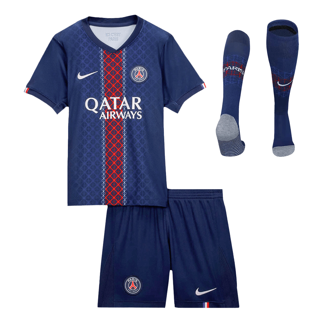 Kid's PSG 2025/26 Home Soccer Jersey Full Kit