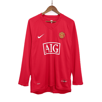 Retro ROONEY #10 Men's Manchester United 2007/08 Home Long Sleeve Soccer Jersey product view 7