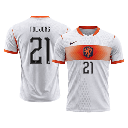 F.DE JONG #21 Men's Netherlands World Cup 2026 Player Version Away Soccer Jersey - Slim Fit product view 1