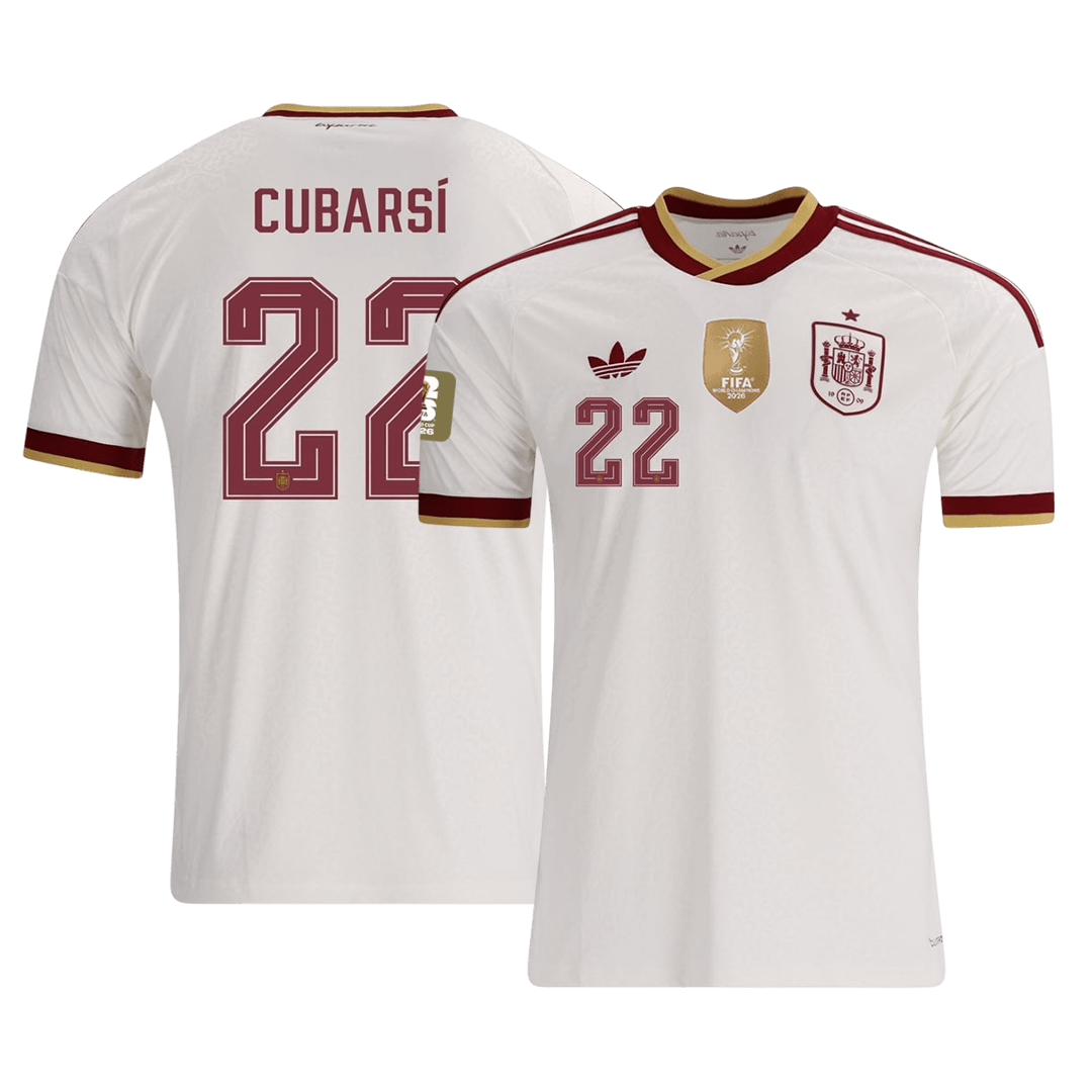 CUBARSÍ #22 Men's Spain World Cup 2026 Champion Edition Away Soccer Jersey product view 1