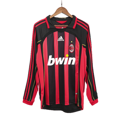 Retro Men's AC Milan 2006/07 Home Long Sleeve Soccer Jersey product view 1