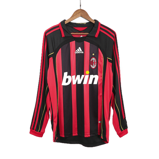 Retro Men's AC Milan 2006/07 Home Long Sleeve Soccer Jersey product view 1