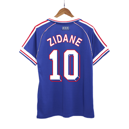 Retro ZIDANE #10 Men's France World Cup 1998 Home Soccer Jersey product view 1