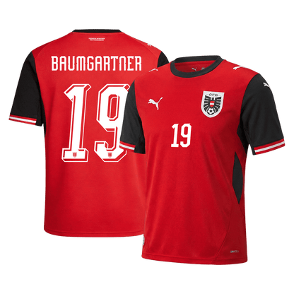 BAUMGARTNER #19 Men's Austria World Cup 2026 Home Soccer Jersey product view 1
