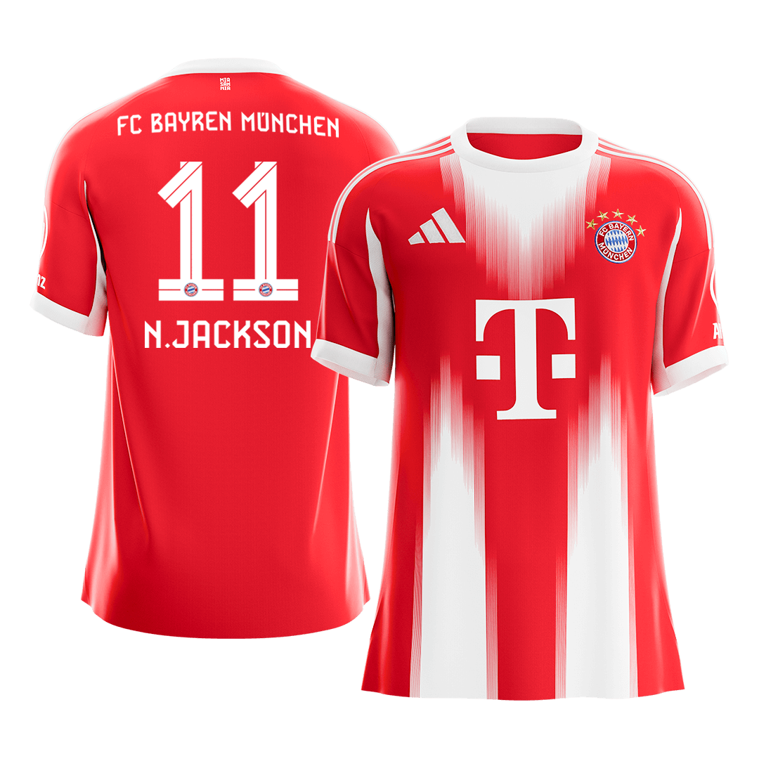 N.JACKSON #11 Men's Bayern Munich 2025/26 Home Soccer Jersey Premium product view 1
