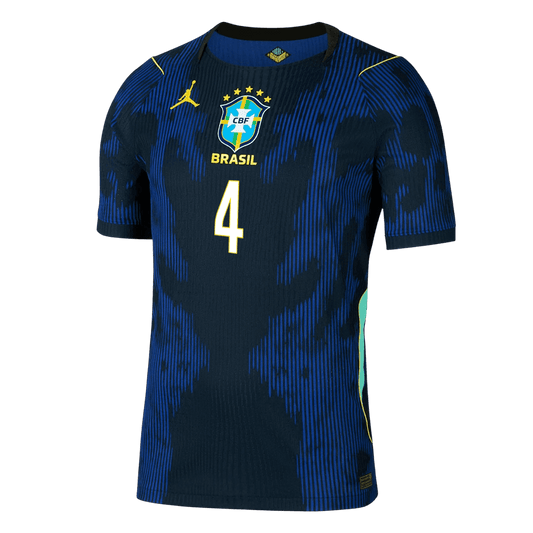 MARQUINHOS #4 Men's Brazil World Cup 2026 Player Version Away Soccer Jersey - Slim Fit product view 2
