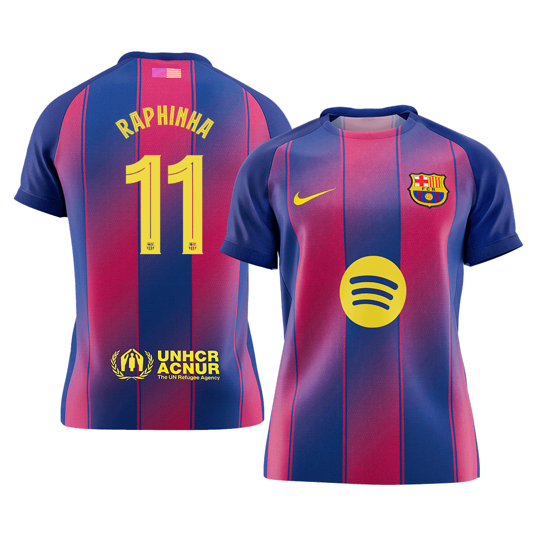 RAPHINHA #11 Men's Barcelona UCL 2025/26 Home Soccer Jersey Premium product view 1