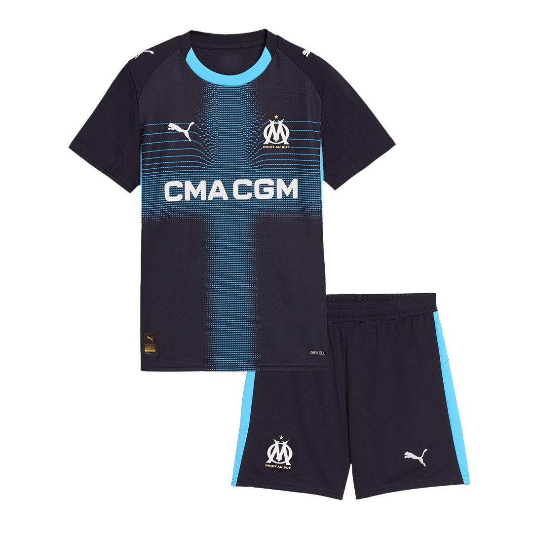 Kid's Marseille 2025/26 Away Soccer Jersey Kit
