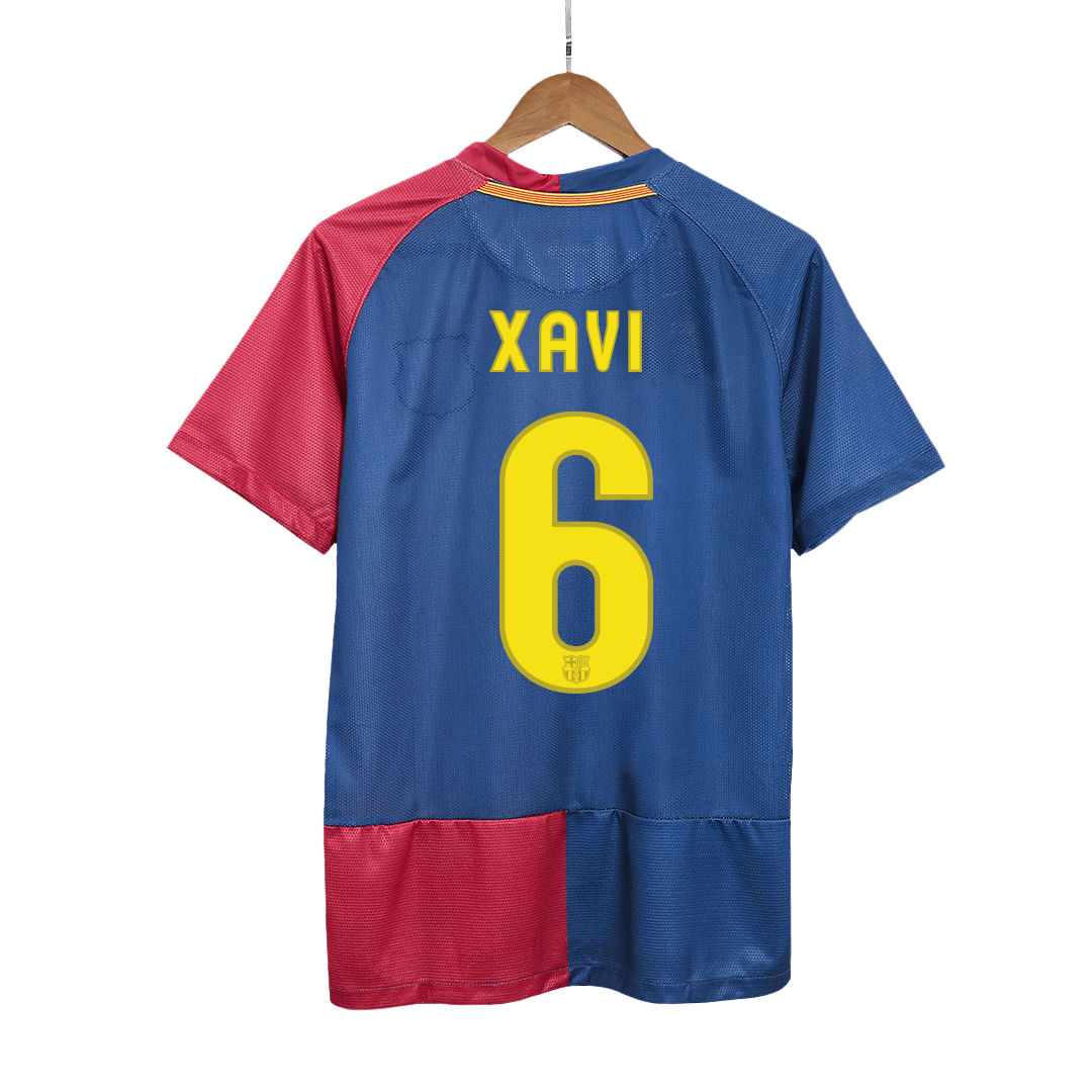 Retro XAVI #6 Men's Barcelona UCL UCL Final 2008/09 Home Soccer Jersey product view 1