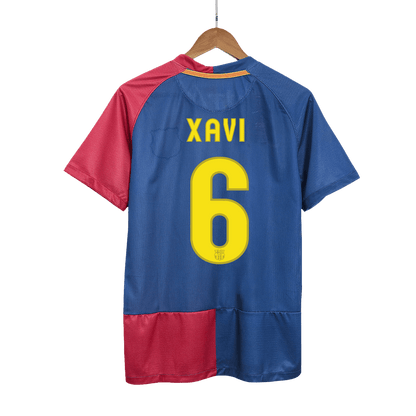 Retro XAVI #6 Men's Barcelona UCL UCL Final 2008/09 Home Soccer Jersey product view 1