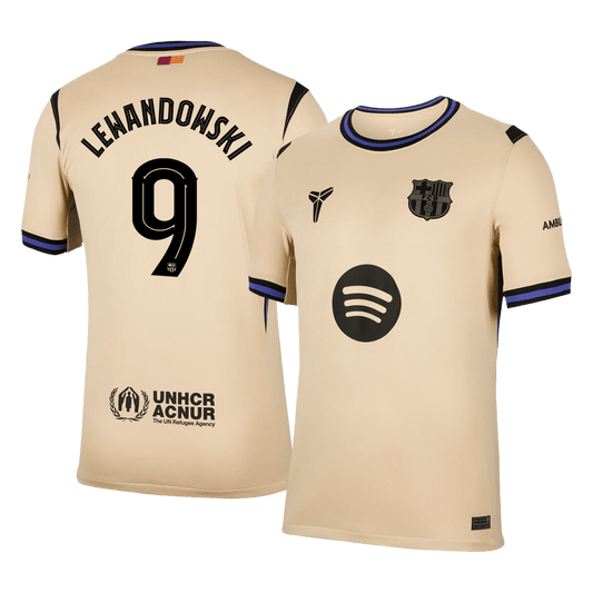 LEWANDOWSKI #9 Men's Barcelona UCL 2025/26 Away Soccer Jersey product view 1