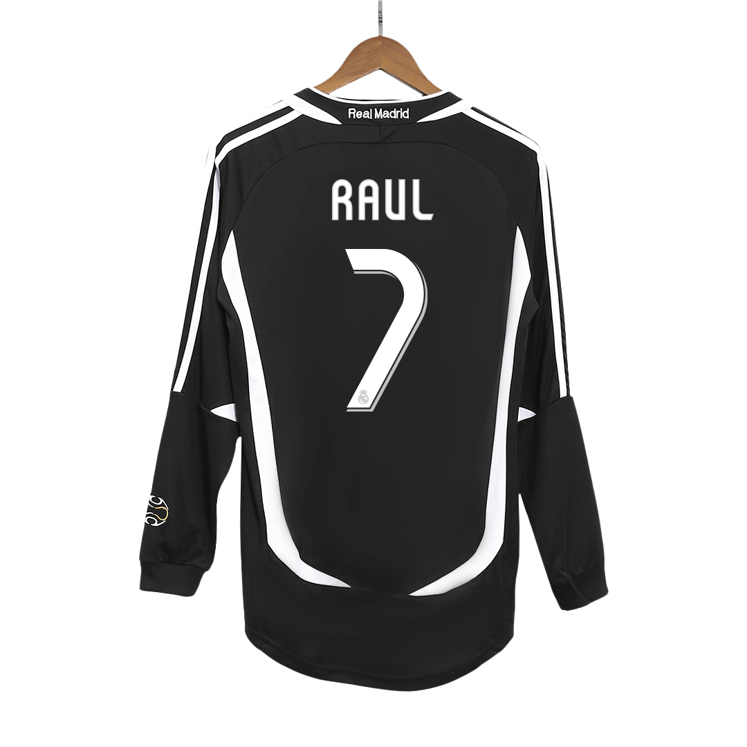 Retro RAUL #7 Men's Real Madrid 2006/07 Away Long Sleeve Soccer Jersey product view 1