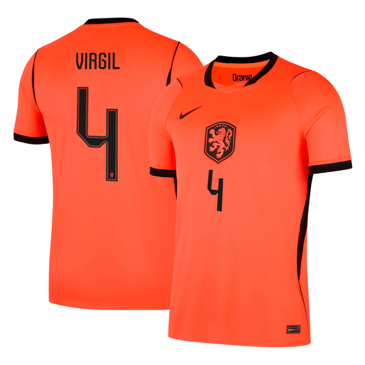 VIRGIL #4 Men's Netherlands World Cup 2026 Home Soccer Jersey product view 1