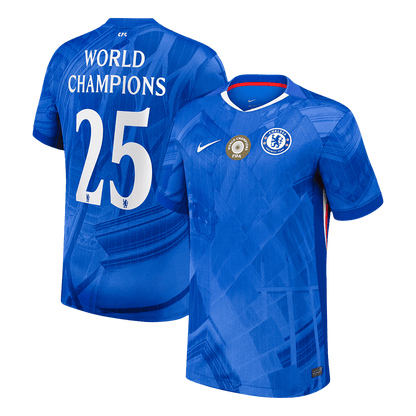 WORLD CHAMPIONS #25 Men's Chelsea 2025/26 Home Soccer Jersey Premium product view 1