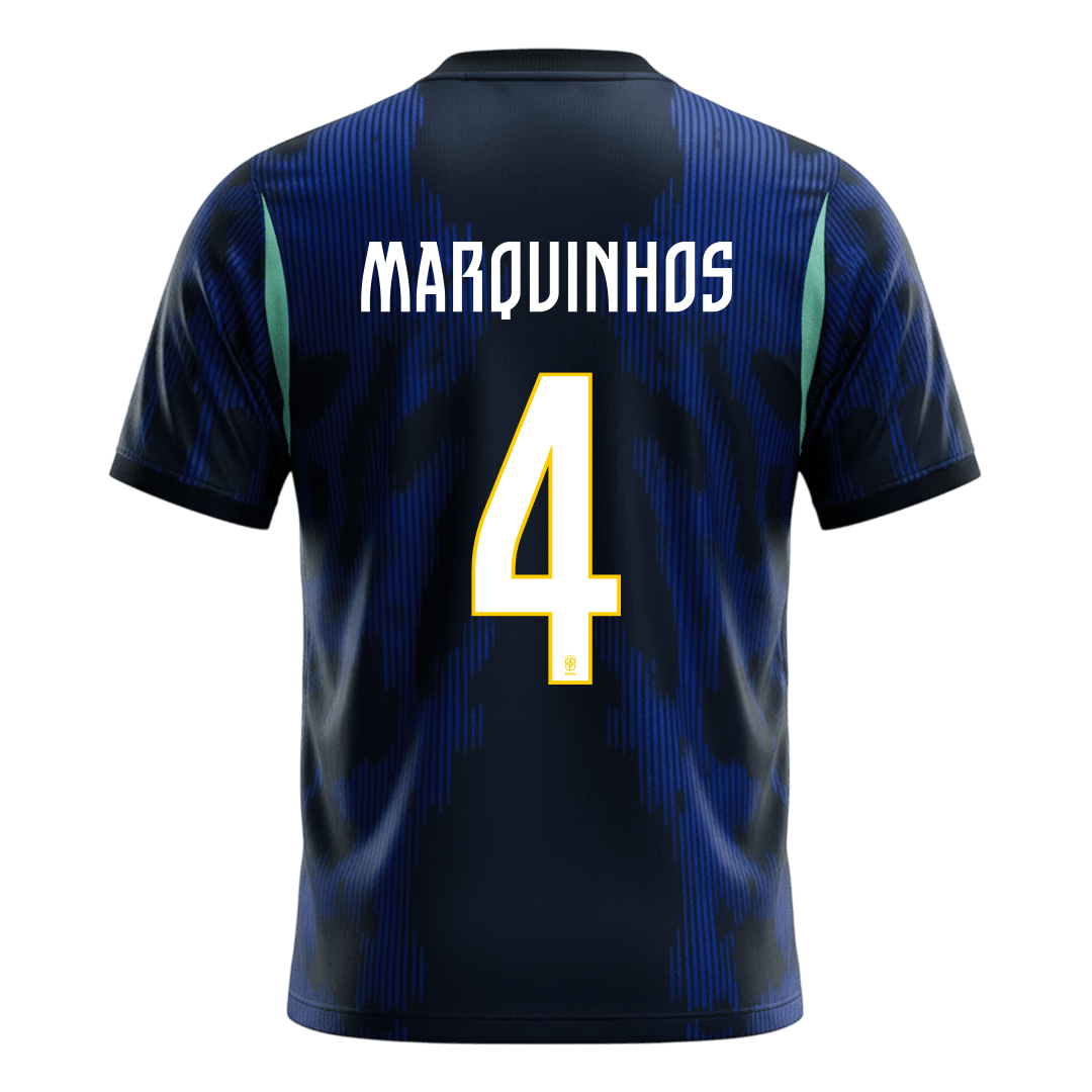 MARQUINHOS #4 Men's Brazil World Cup 2026 Away Soccer Jersey product view 9