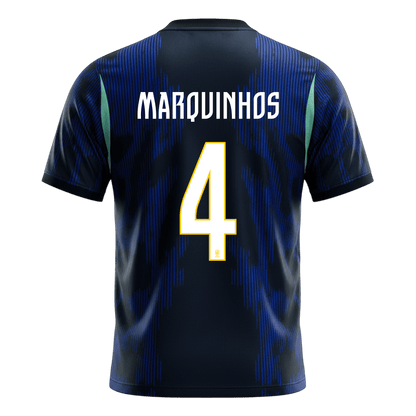 MARQUINHOS #4 Men's Brazil World Cup 2026 Away Soccer Jersey product view 9
