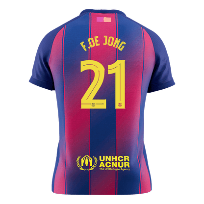 F.DE JONG #21 Men's Barcelona UCL 2025/26 Home Soccer Jersey Premium product view 9