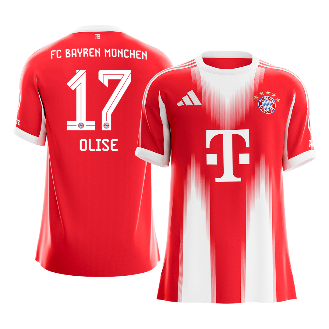 OLISE #17 Men's Bayern Munich 2025/26 Home Soccer Jersey Premium product view 1