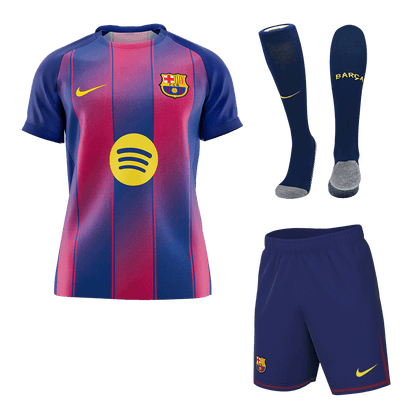 Men's Barcelona 2025/26 Home Soccer Jersey Full Kit [PREMIUM]