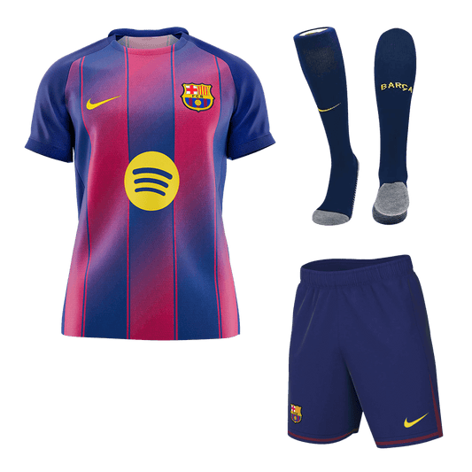 Men's Barcelona 2025/26 Home Soccer Jersey Full Kit [PREMIUM]