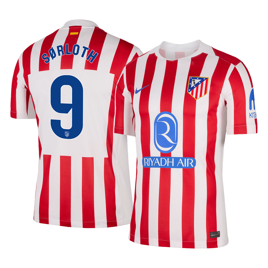 SØRLOTH #9 Men's Atletico Madrid 2025/26 Home Soccer Jersey product view 1