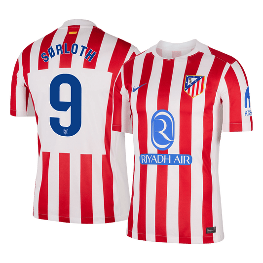SØRLOTH #9 Men's Atletico Madrid 2025/26 Home Soccer Jersey product view 1